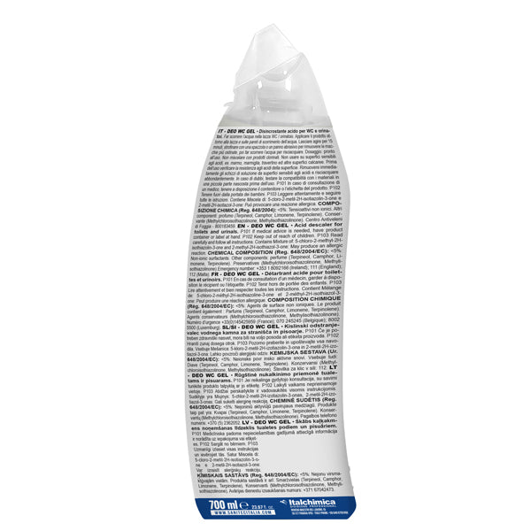 Detergente disincrostante Deo Wc Gel - eliminaodori - 700 ml - pino - Sanitec