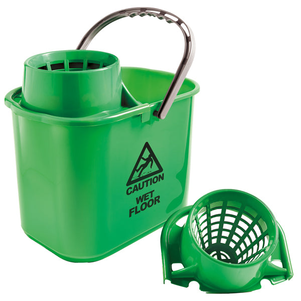 Secchio Polar - con strizzatore - 15 L - verde - PerfettoFactory