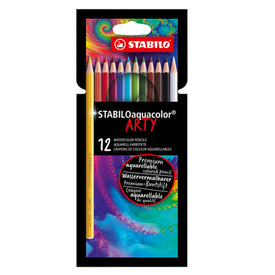 Pastello Arty Aquacolor - colori assortiti - Stabilo - astuccio 12 pezzi