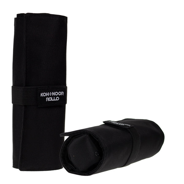 Astuccio arrotolabile Roller - con astuccio zip interno - 24 scomparti - 7,5 x 21,5 cm - tessuto - nero - Koh.I.Noor