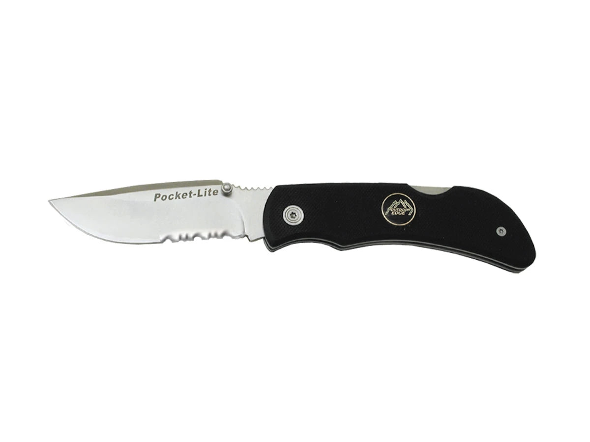 Outdoor Edge Pocket-Lite G10 Serrated acciaio AUS-8 manico G-10 lama 8,1 cm totale 18,6 cm Back Lock Japan