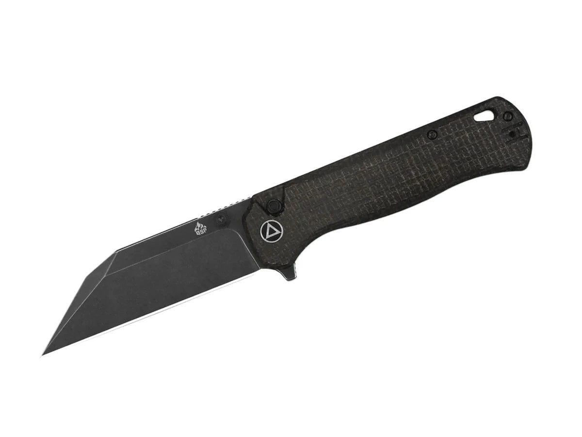 Coltello EDC QSP Swordfish Micarta 14C28N black Wharncliffe marrone QS149-C2