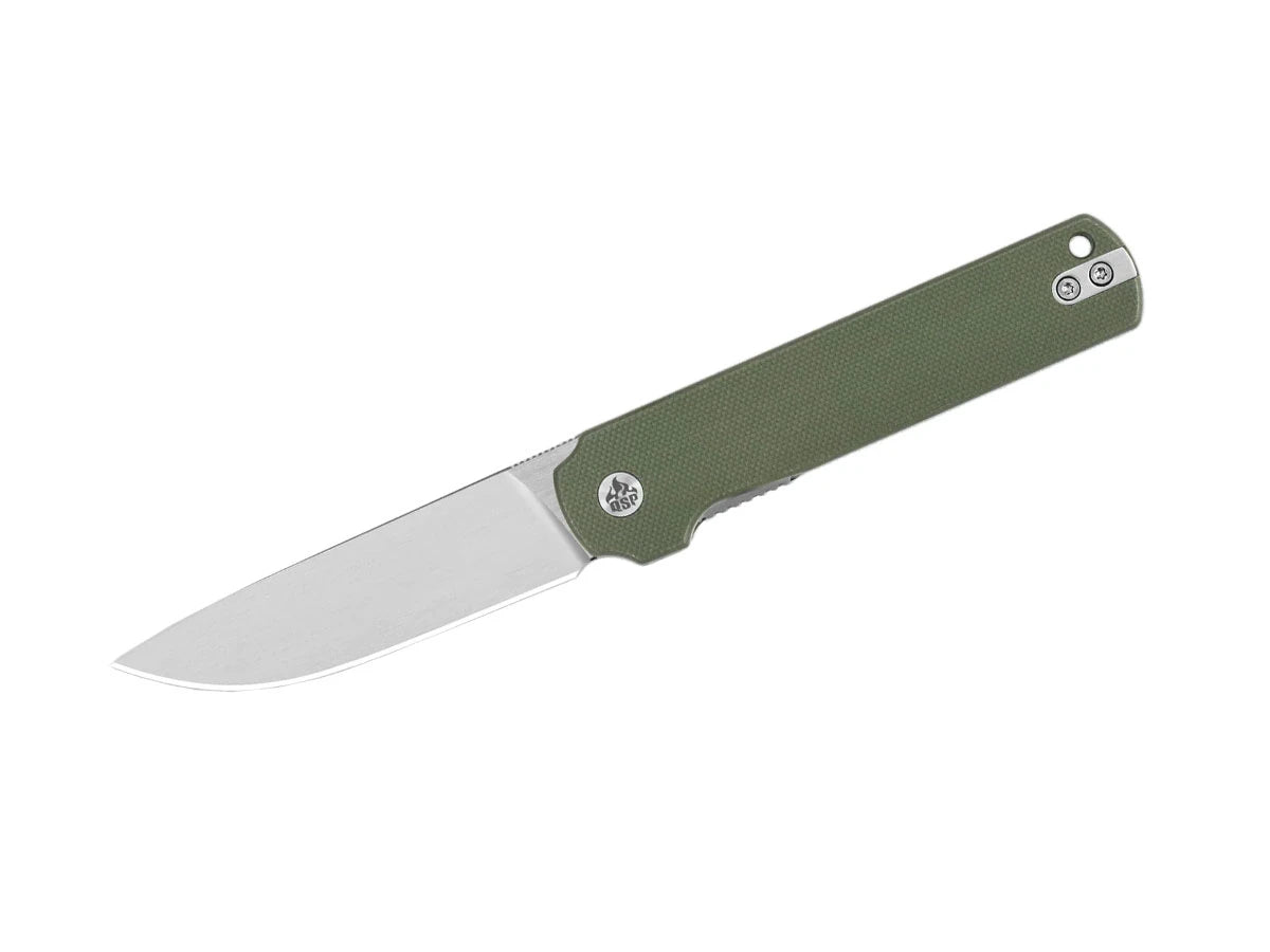 Coltello EDC QSP Lark G-10 14C28N flipper manico verde QS144-C