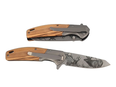 CJH Herbertz FOLDING OLIVE WOOD "DEER" 44160