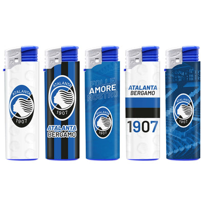 Accendini Atalanta B.C. Piezo confezione da 50 pezzi con loghi e colori ufficiali della squadra
