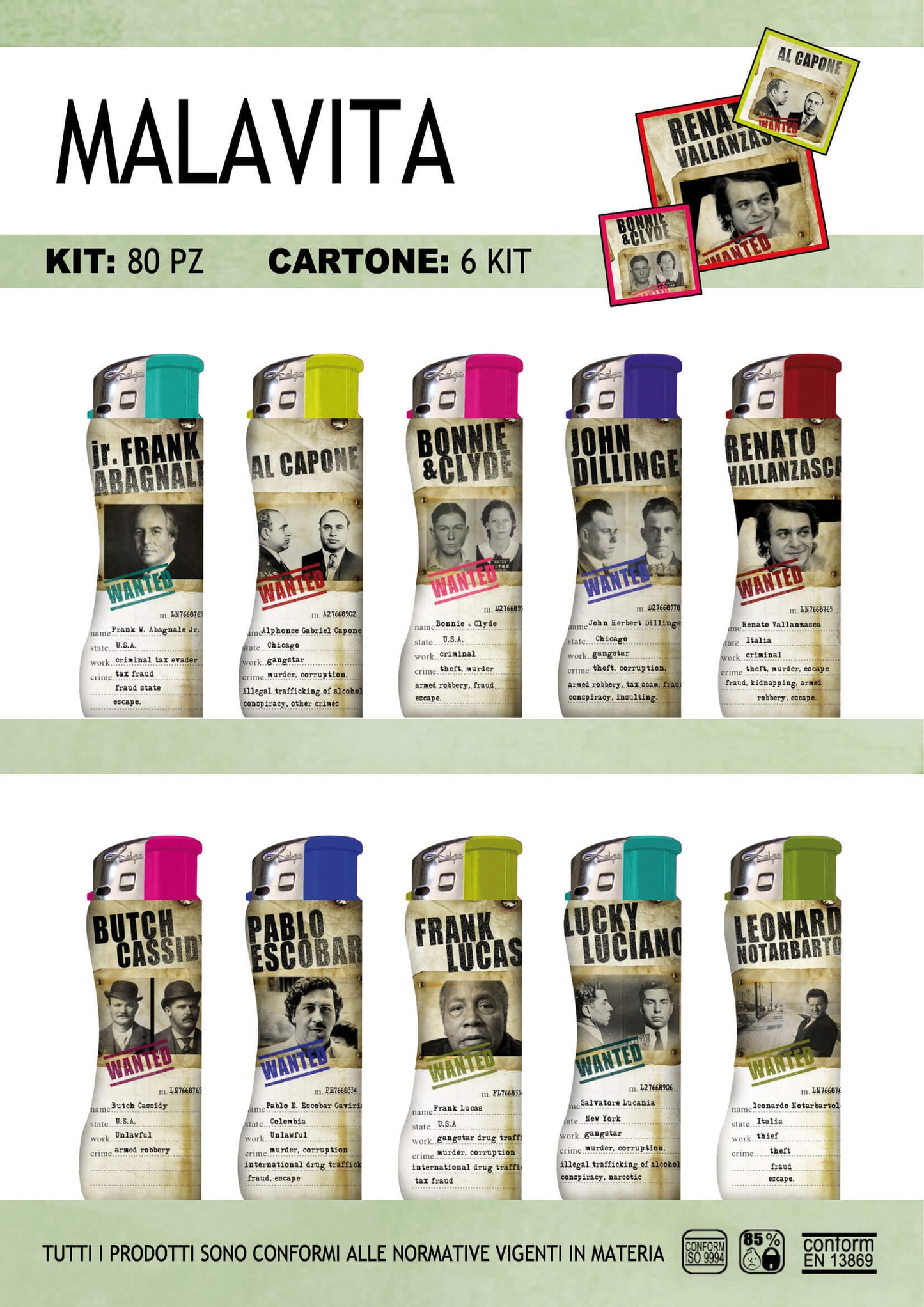 ACCENDINI FLY MALAVITA  PIEZO C.R. (80PZ)