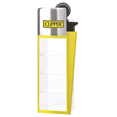 Espositore Clipper 5 piani Shape Giallo a forma di accendino in plastica resistente