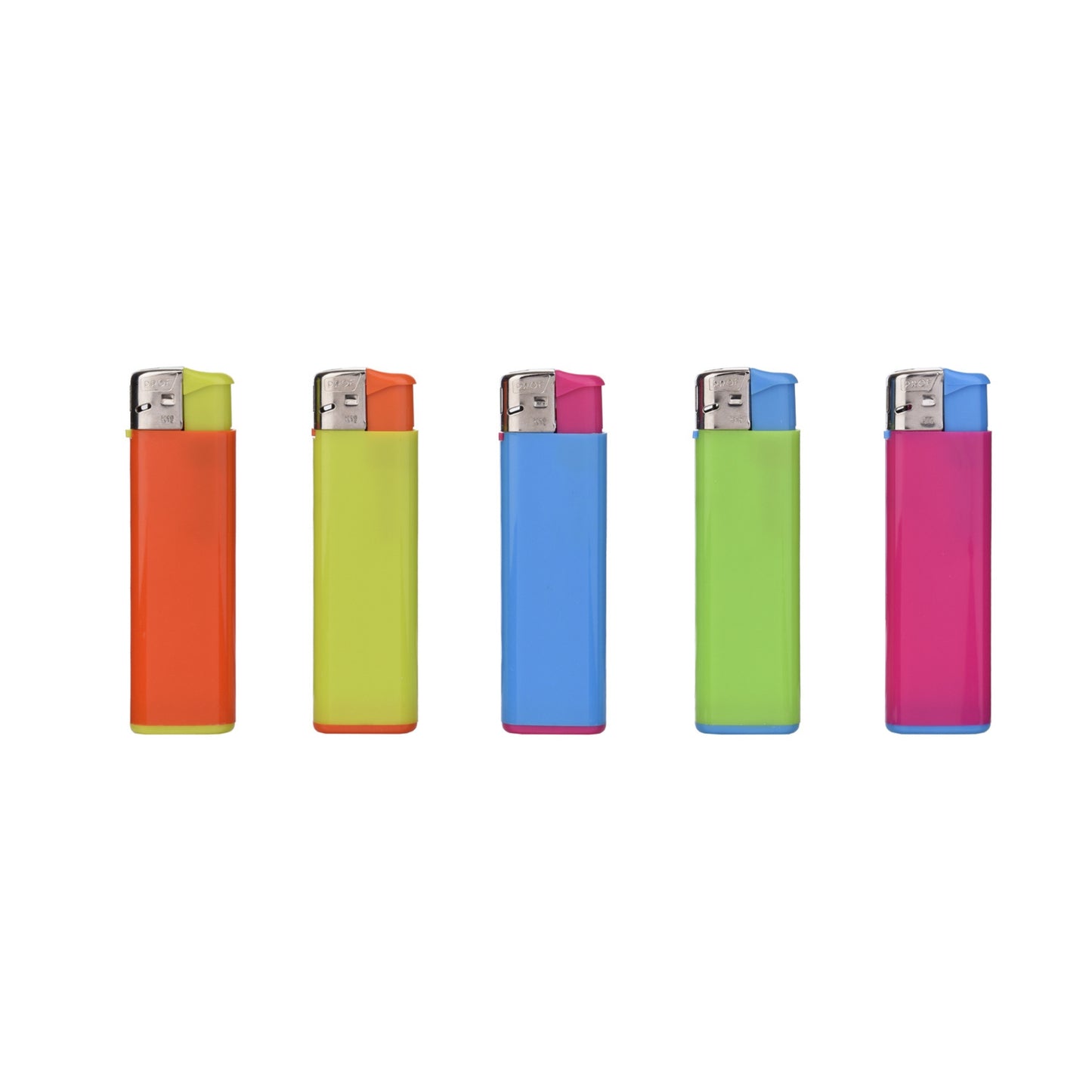 Espositore da 50 accendini Prof Bi Colors Piezo con corpo bicolore e accensione piezoelettrica
