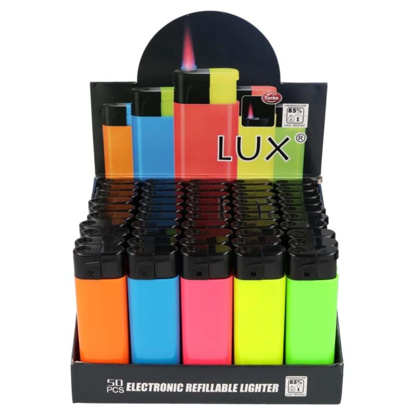 Lux Accendini Turbo Color Ricaricabili Antivento (50PZ) 7487