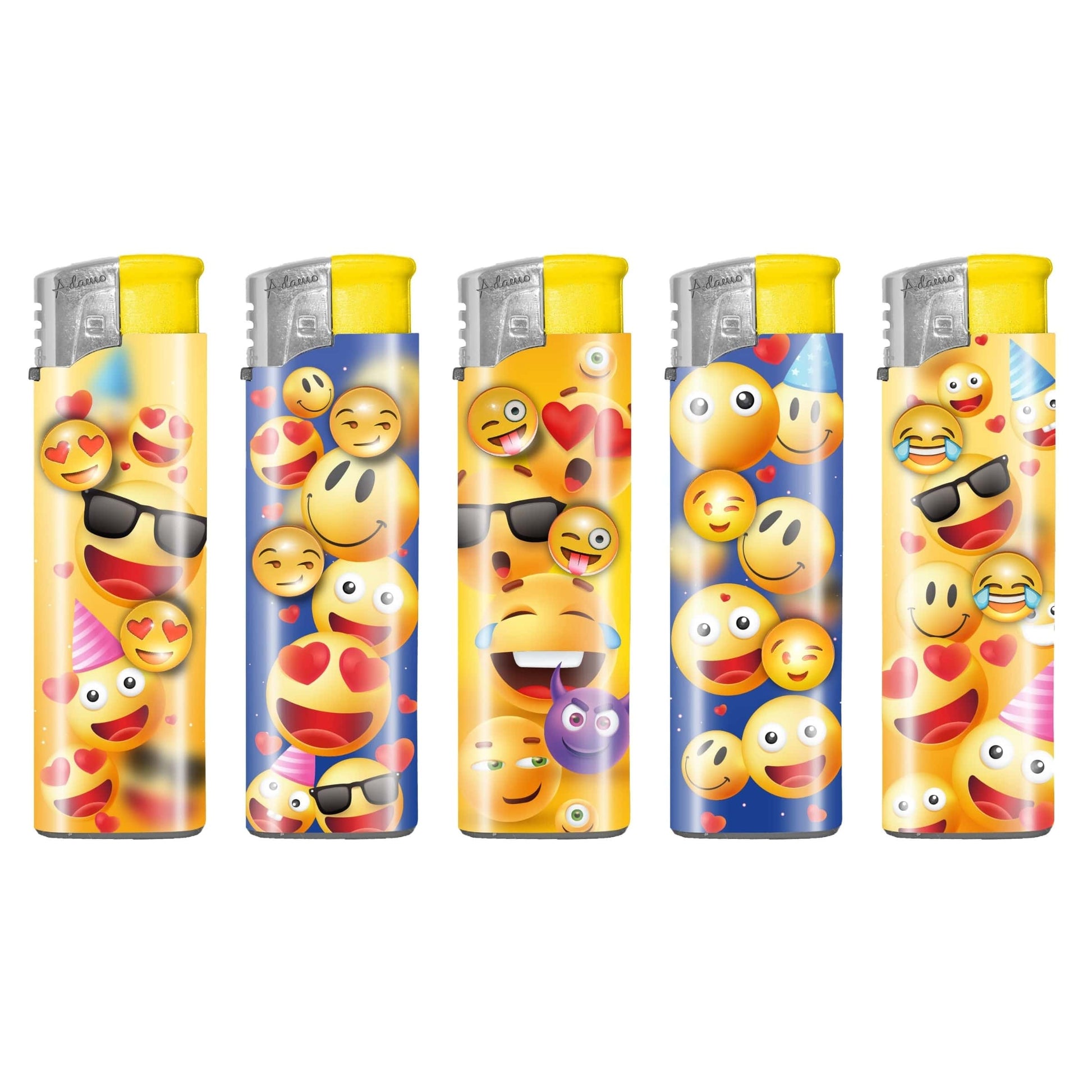 Accendini Piezo Adamo Marble Smiley 25pz con decorazioni a rilievo faccine su fondo marmorizzato