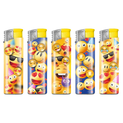 Accendini Piezo Adamo Marble Smiley 25pz con decorazioni a rilievo faccine su fondo marmorizzato