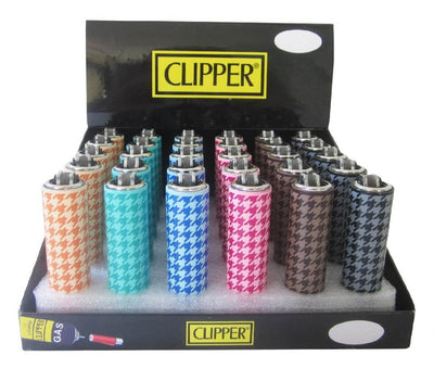 ACCENDINO CLIPPER MICRO CON METAL CASE PIED DE POULE