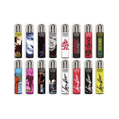 Accendini Clipper Large Vasco Rossi confezione da 16 pezzi con grafiche dedicate al cantante