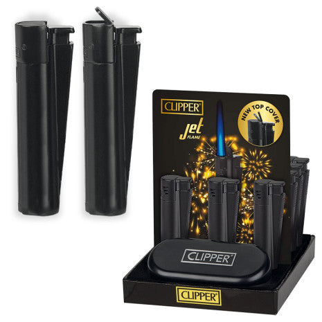 ACCENDINO CLIPPER LARGE METAL NERO JET RF