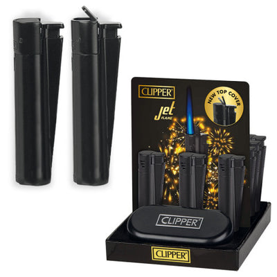 ACCENDINO CLIPPER LARGE METAL NERO JET RF