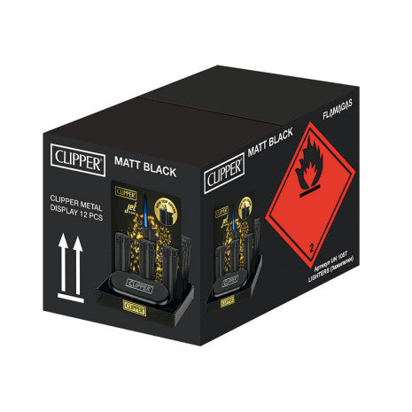 ACCENDINO CLIPPER LARGE METAL NERO JET RF