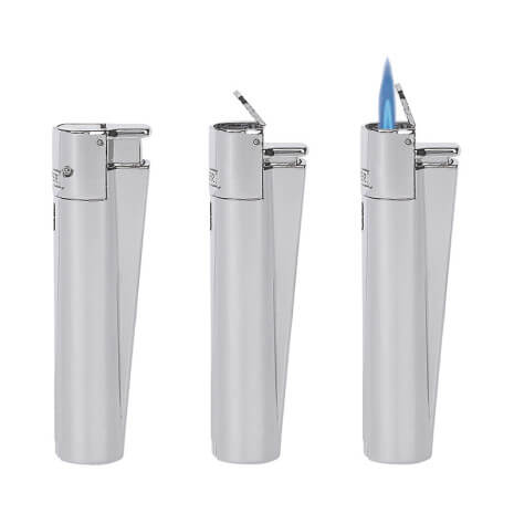 ACCENDINO CLIPPER LARGE METAL ARGENTO JET RF
