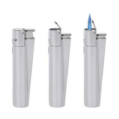 ACCENDINO CLIPPER LARGE METAL ARGENTO JET RF