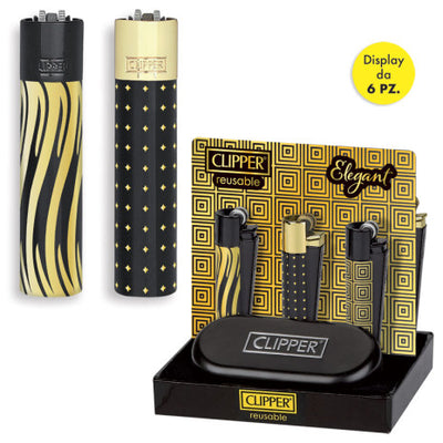 ACCENDINO CLIPPER LARGE PIETRINA METAL ELEGANT