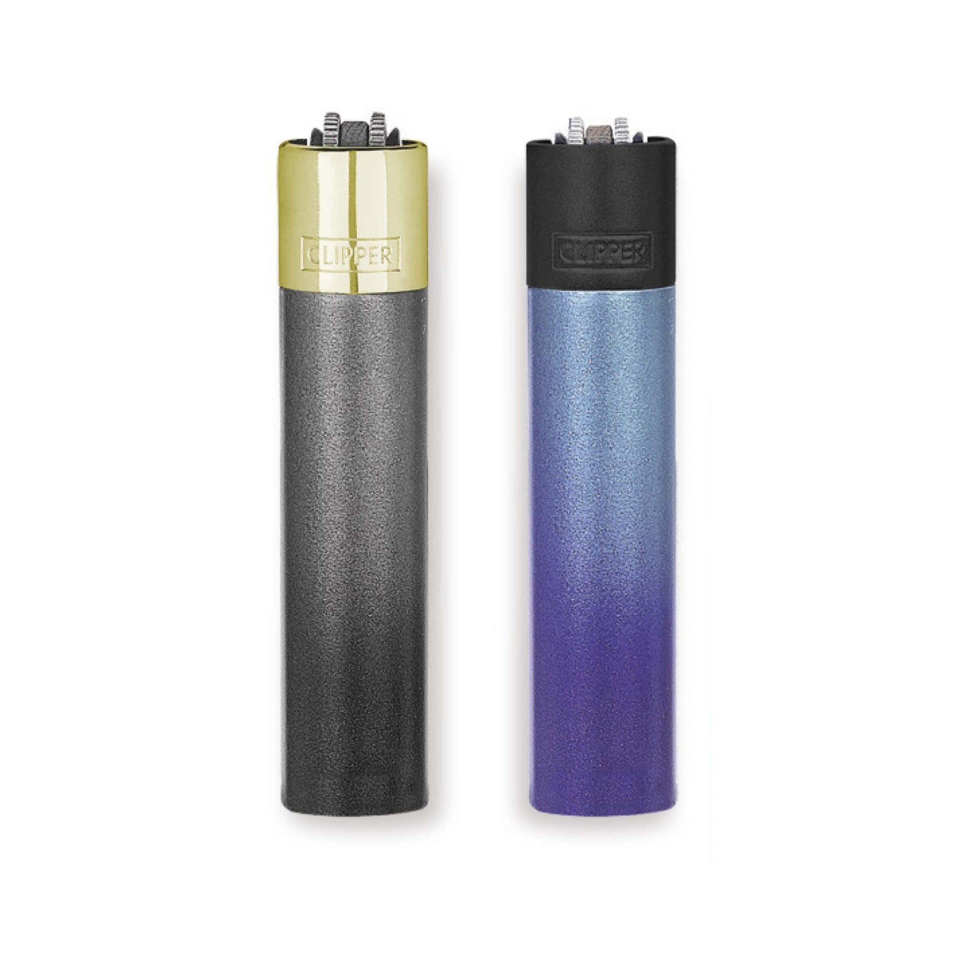 Accendino Clipper Large Metal Iconic Gradient con finitura metallizzata degradé e pietrina