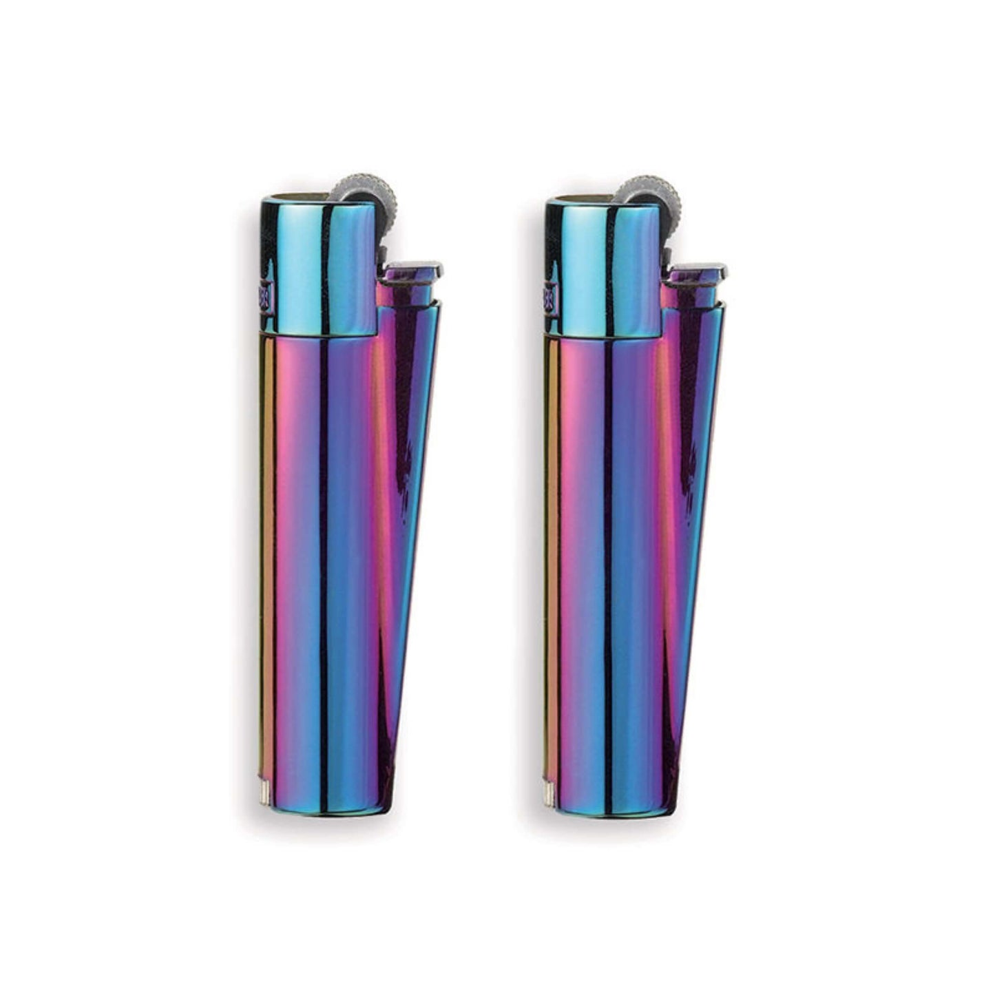Accendino Clipper Large Pietrina Metal Icy con finitura metallizzata ghiacciata e corpo ricaricabile