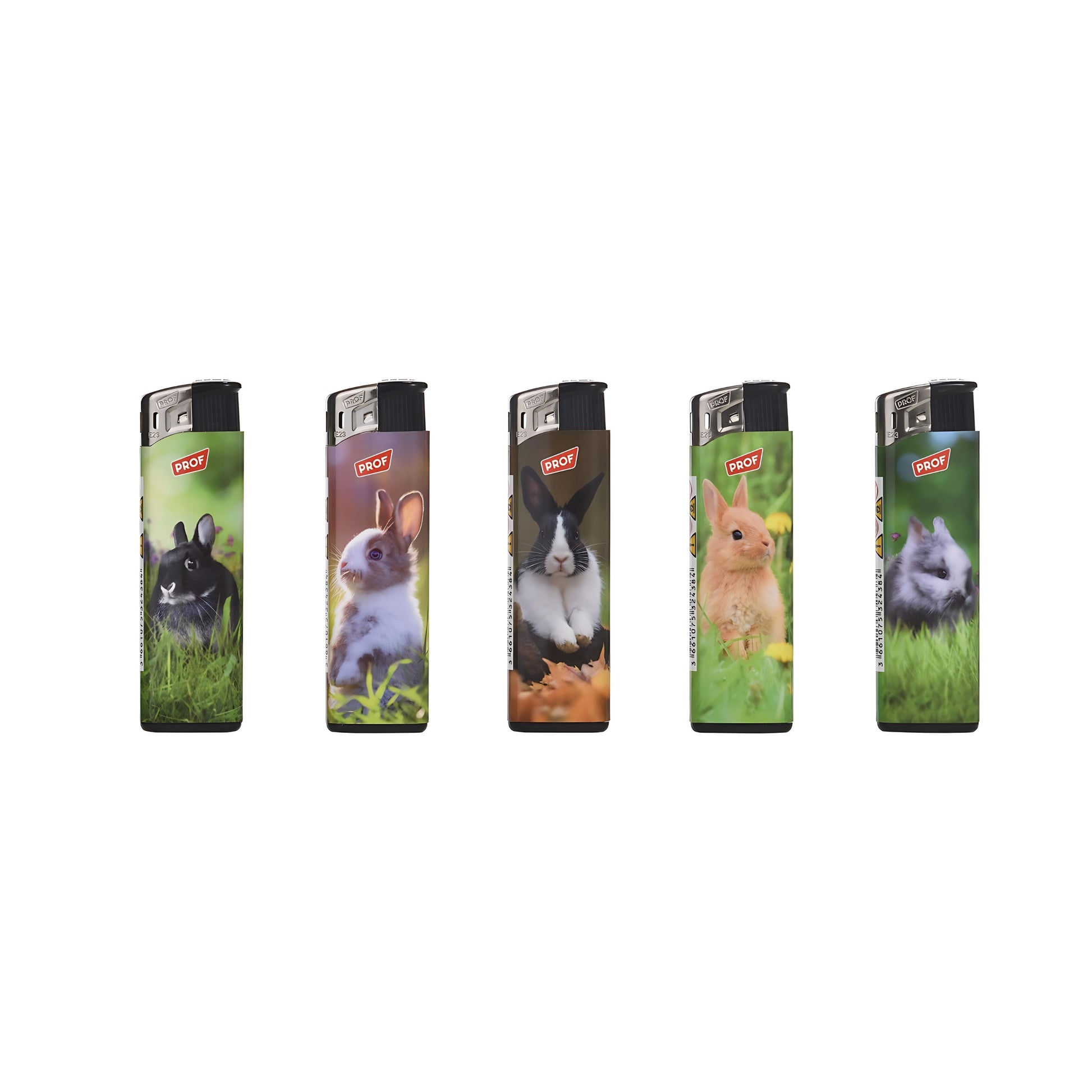 Accendini Piezo Prof Bunnies C.R. 50pz con grafiche conigli e design adorabile