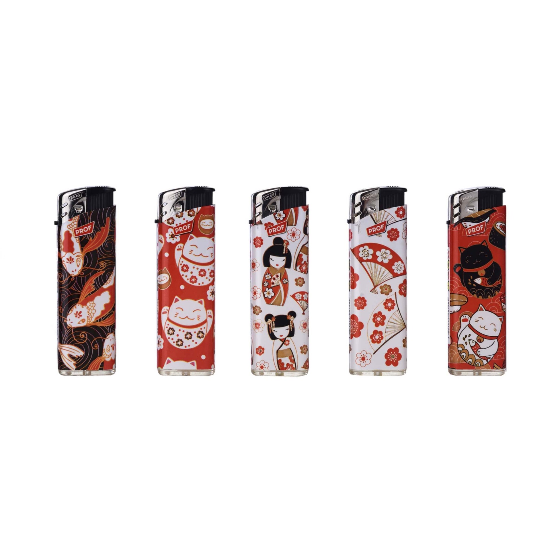 Accendini Piezo Prof Japan 50pz con decorazioni ispirate alla cultura giapponese