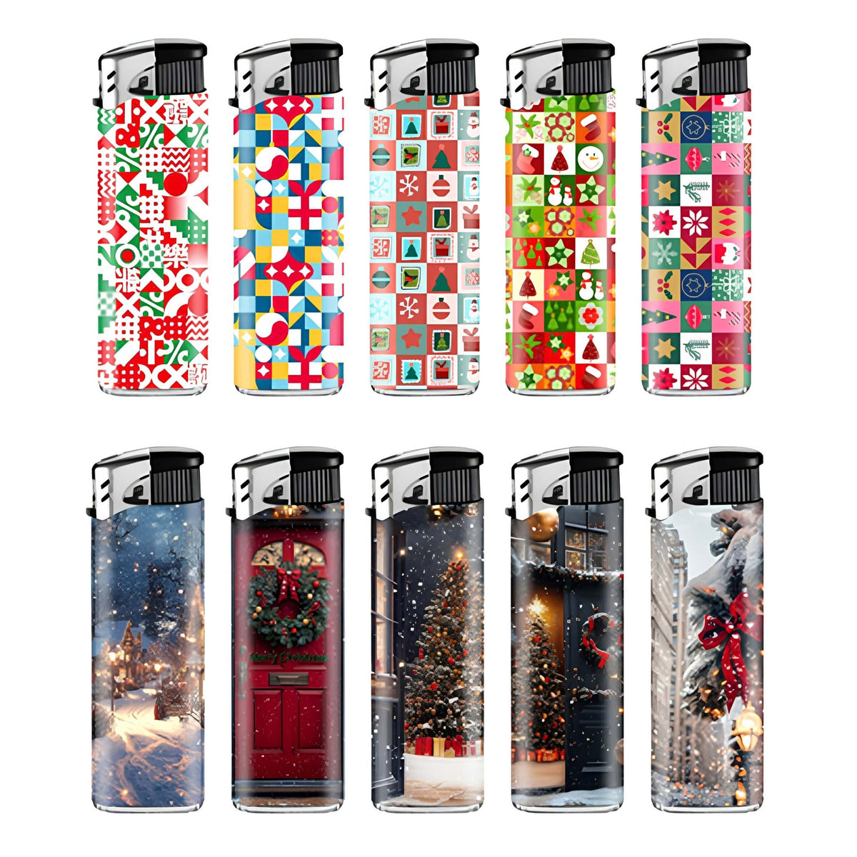 Lux Holiday Spirits Accendini Decorati Natalizi Assortiti Espositore 2 Piani (100PZ) 8088