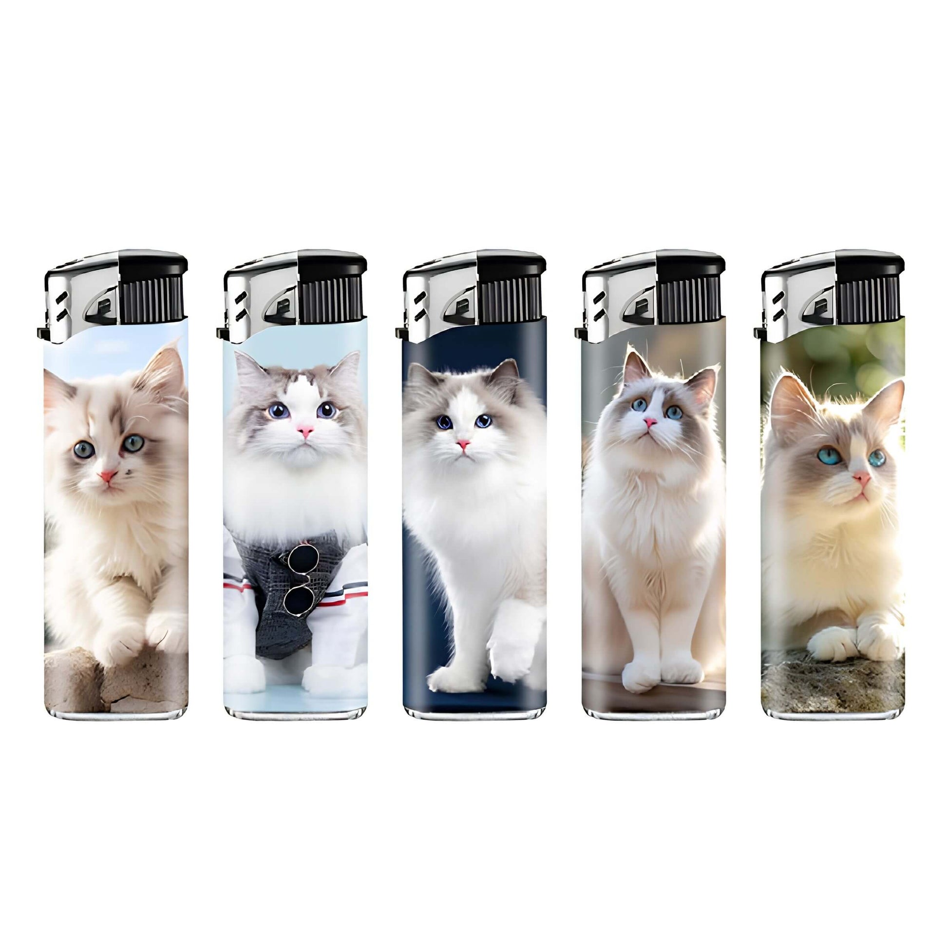Lux Accendini Piezo Ricaricabili Cats 50pz con grafiche gatti per punti vendita