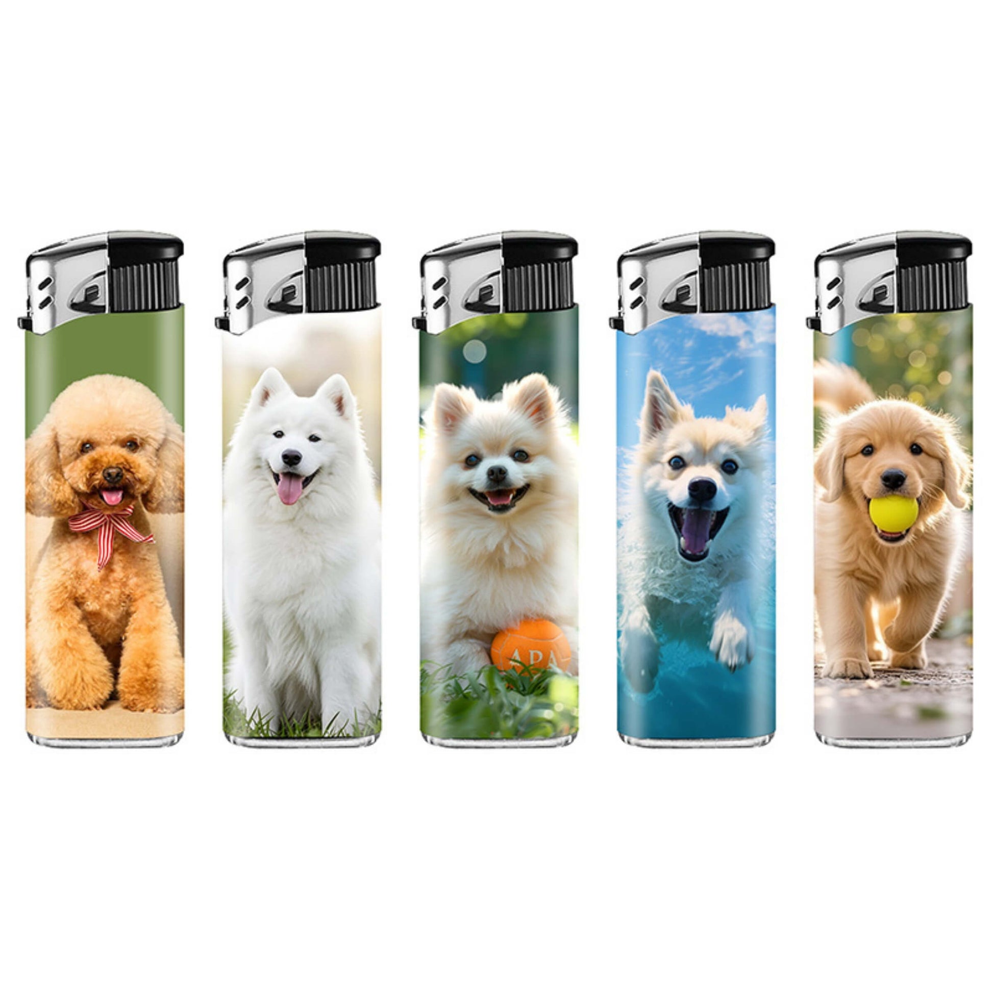 Lux Accendini Piezo Ricaricabili Dogs 50pz con grafiche cani simpatici per uso quotidiano