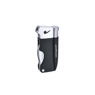 6 Accendini Jet Flame per Pipa Budapest con Utensili Integrati Silver Match