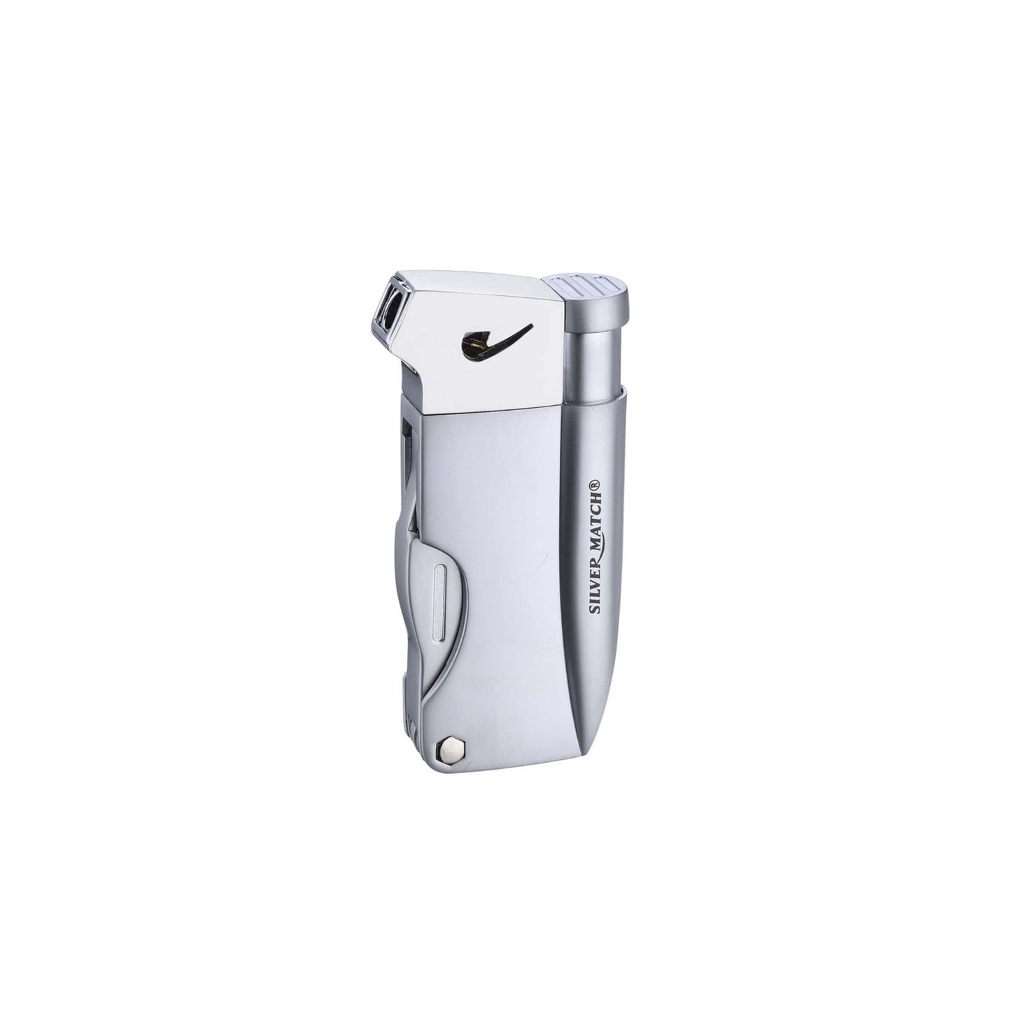 6 Accendini Jet Flame per Pipa Budapest con Utensili Integrati Silver Match
