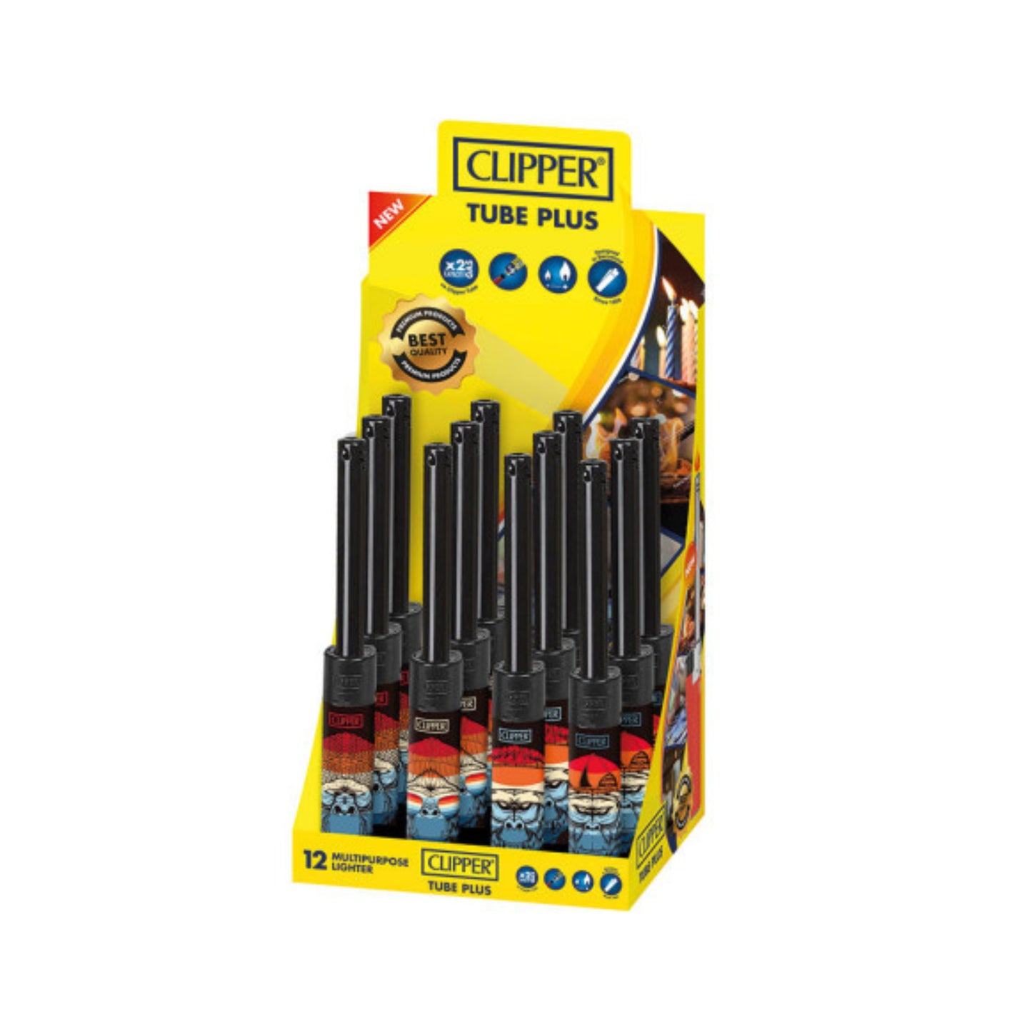 ACCENDIGAS CLIPPER TUBE FUNNY MONKEY (12PZ)