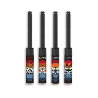Accendigas Clipper Tube Funny Monkey confezione da 12 pezzi con grafica divertente scimmia