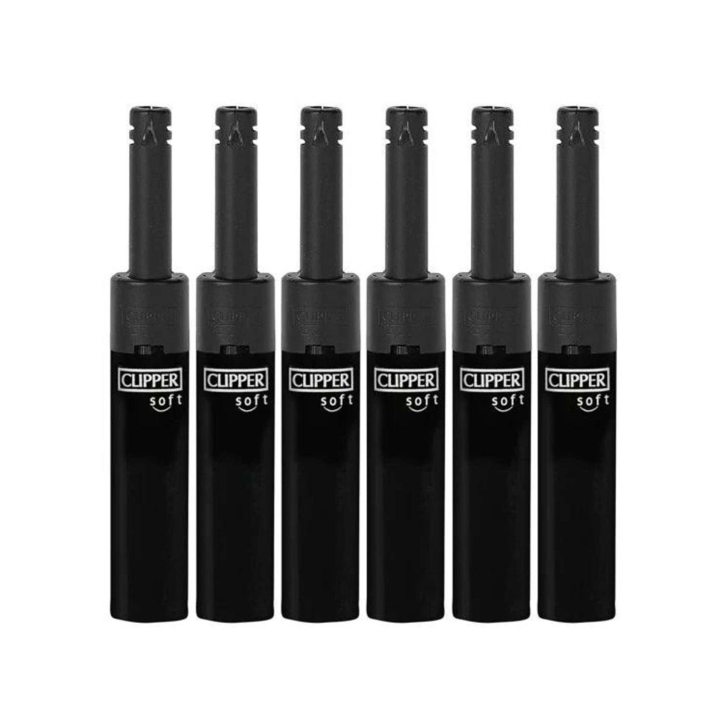 Accendigas Clipper Mini Tube Soft Touch All Black confezione da 24 pezzi finitura nera opaca