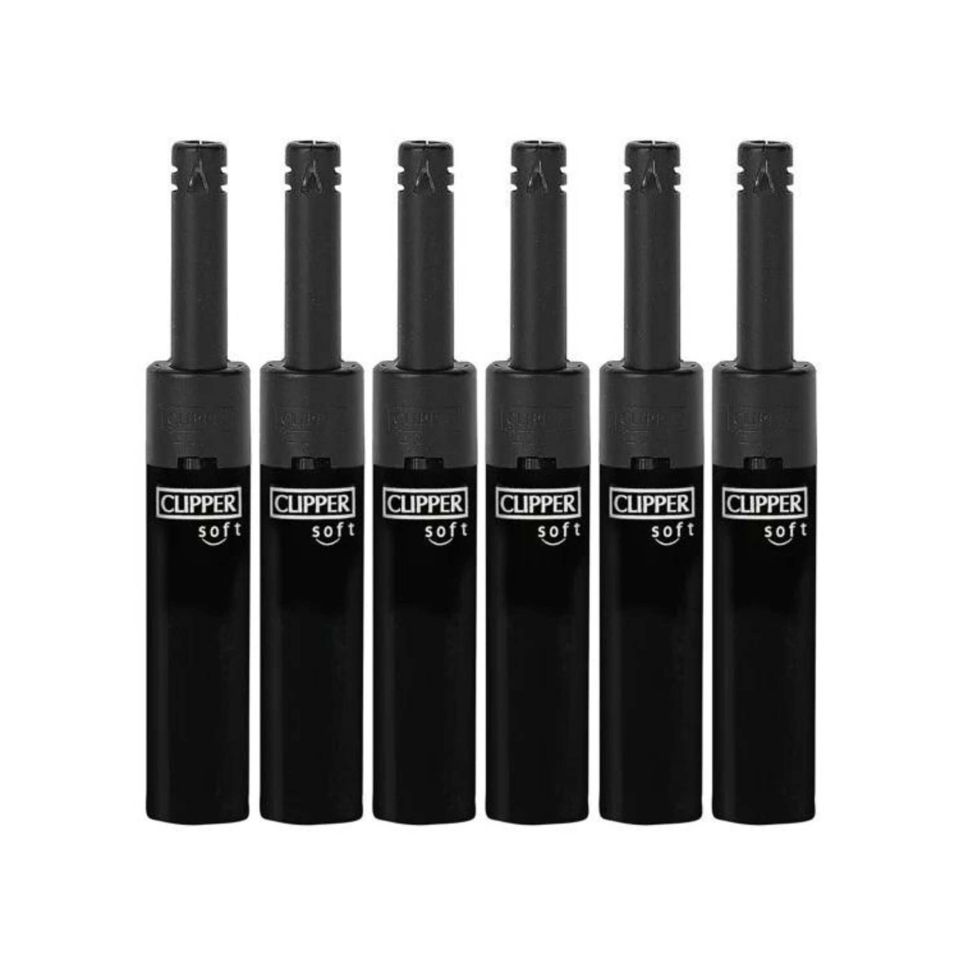 Accendigas Clipper Mini Tube Soft Touch All Black confezione da 24 pezzi finitura nera opaca