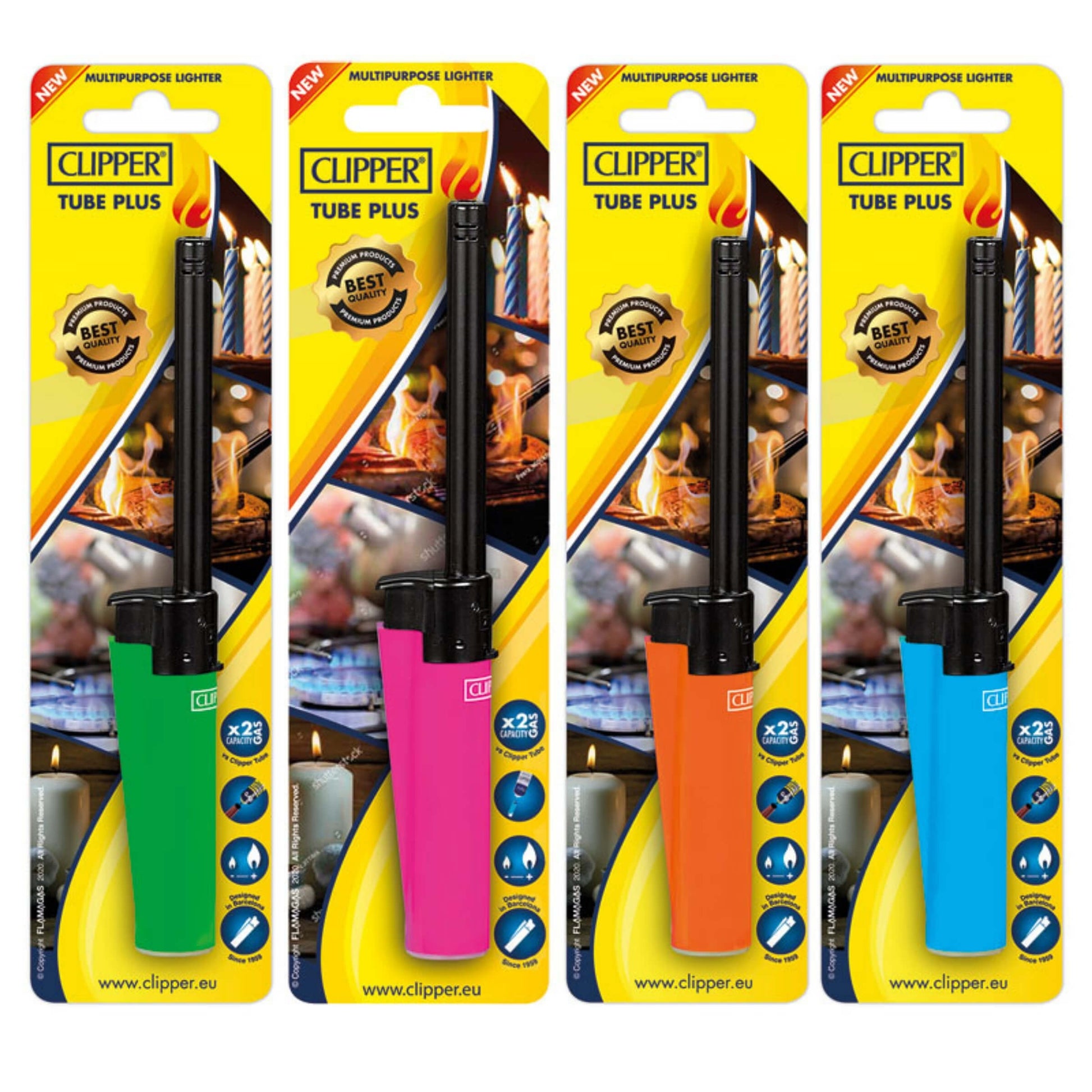 Accendigas Lungo Clipper Tube Shiny Brand formato lungo con finitura lucida brandizzata