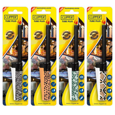 Accendigas Lungo Clipper Tube Animal con grafiche animali assortite formato lungo