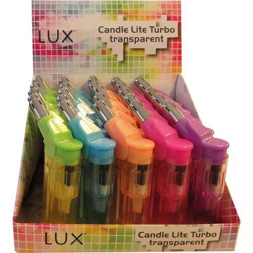 LUX Candle Lite Turbo Torch trasparente 25 pezzi accendino fiamma stabile