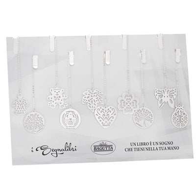 Bagutta Segnalibri Silver Plated con Catenella e Pendenti Assortiti 18 pezzi con Espositore