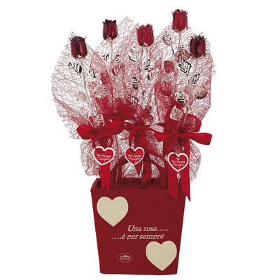 Bagutta Rose Silver Plated Rosse con Confezione Regalo Espositore 10 pezzi