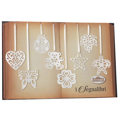 Bagutta Segnalibri Silver Plated con Pendenti Traforati 16 pezzi con Espositore