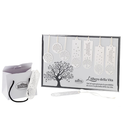 Bagutta Segnalibri Silver Plated Albero della Vita Assortiti 9 pezzi con Espositore