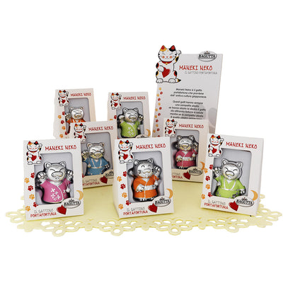 Bagutta Maneki Neko Gatti Portafortuna Espositore 12 pezzi 45x30 cm