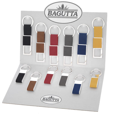 Bagutta Portachiavi Finitura Silver con Inserti Colorati Assortiti 12 pezzi con Espositore