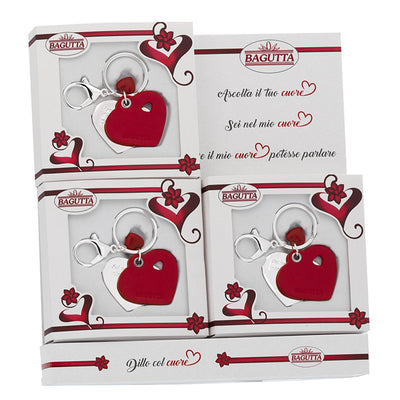 Bagutta Dillo col Cuore Portachiavi Silver Plated con Frasi 6 pezzi con Espositore
