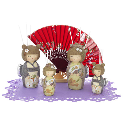 Bagutta Kokeshi Diffusori Assortiti con Fragranza Inclusa 4 pezzi con Espositore