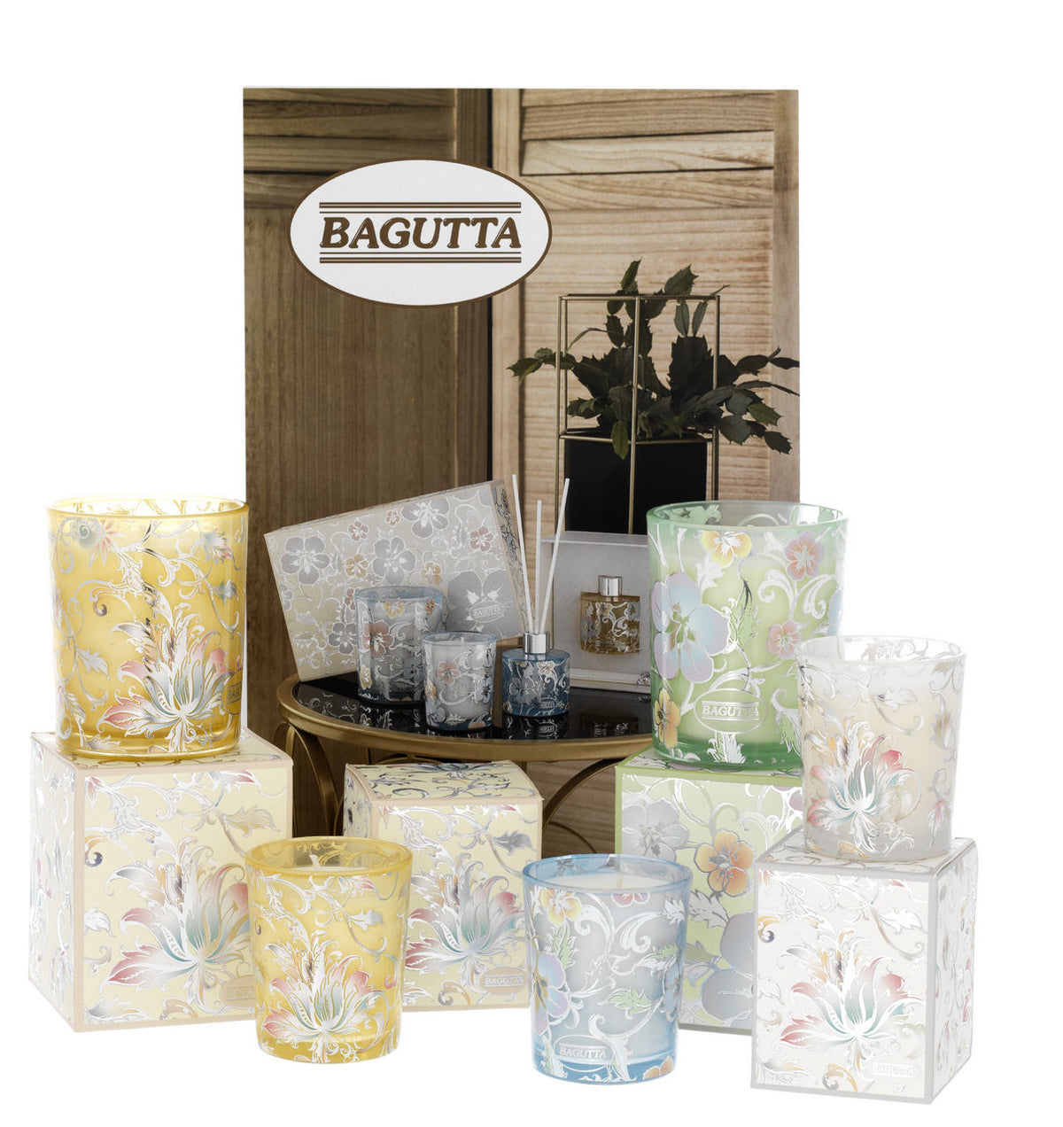 Bagutta Candele Decorative Floreali Assortite con Espositore 16 pezzi