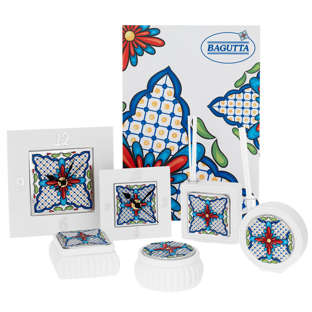 Bagutta Maiolica Blu Display Cofanetti Profumatori e Orologi 6 pezzi