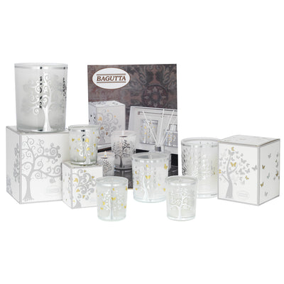 Bagutta Silver Flames Candele Profumate Vaniglia Noir Assortite 70-500 g 16 pezzi con Espositore